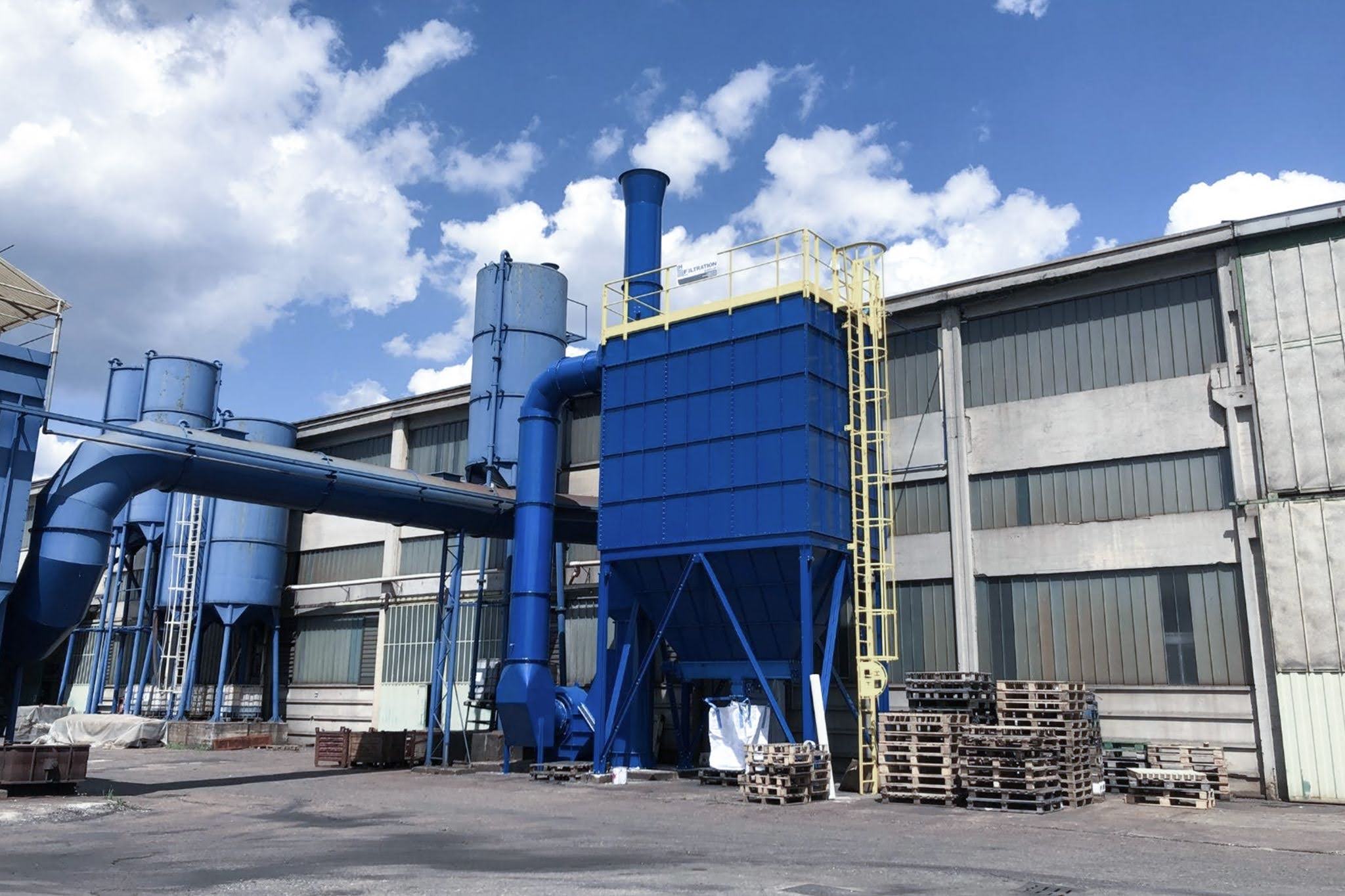 Industrial dedusting system