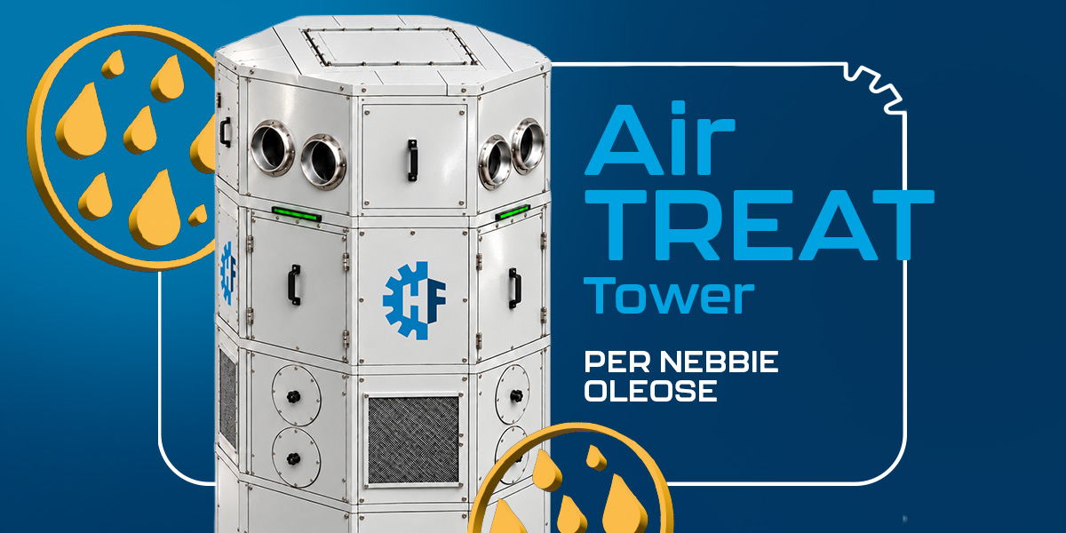 AirTREAT Tower per nebbie oleose: aria più pulita nei grandi reparti